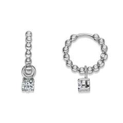 Silber Creolen mit elegantem Zirkonia Einhänger -  6264.04867/0001