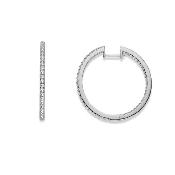 Silber Creolen mit funkelnden Zirkonia -  6264.04859/3100