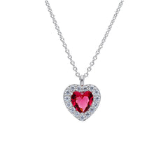 Silbercollier-Halskette mit Herz
