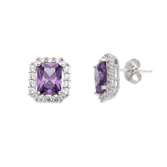 boucles d'oreilles en argent avec zircone