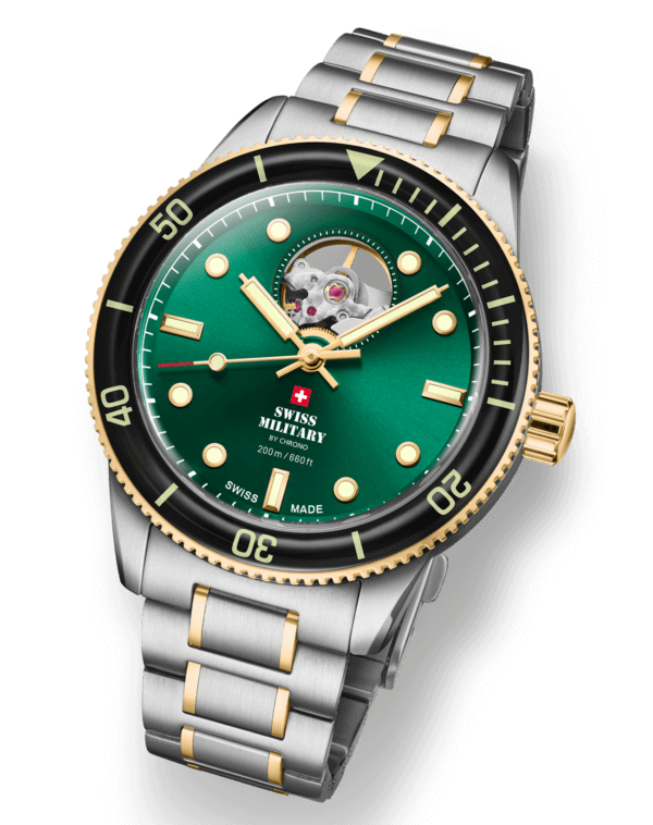 Swiss Military by Chrono Diver 200 Automatic Open Heart Herrenuhr - SMA34106.13