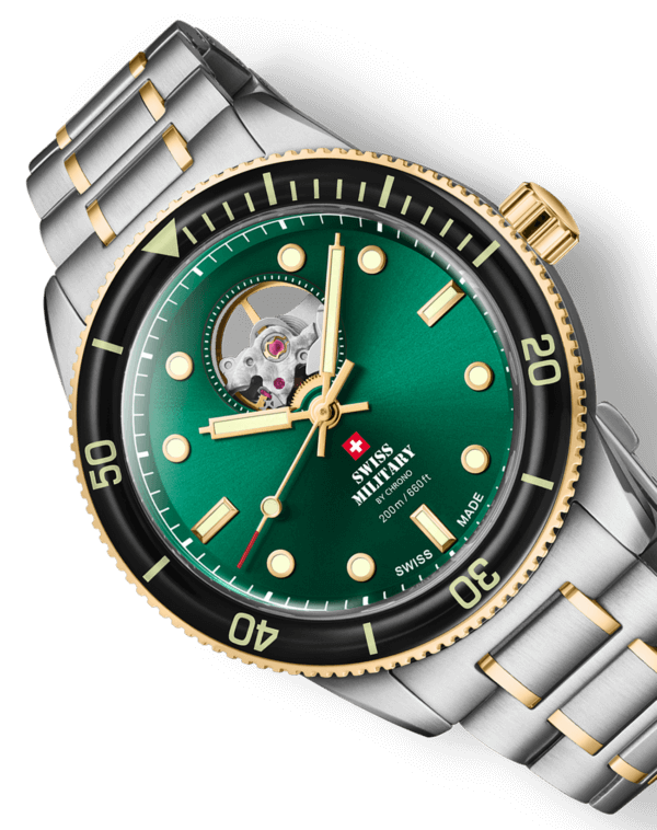 Swiss Military by Chrono Diver 200 Automatic Open Heart Herrenuhr - SMA34106.13