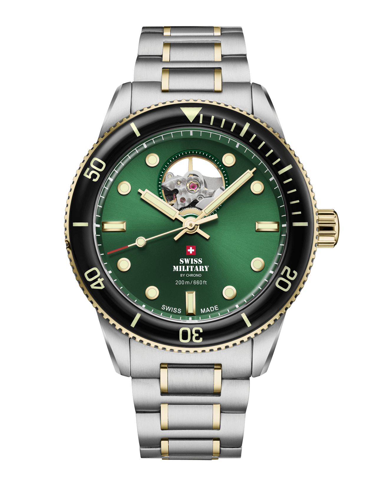 Swiss Military by Chrono Diver 200 Automatic Open Heart Herrenuhr - SMA34106.13