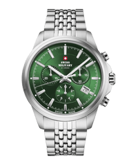 Swiss Military Klassische Chronographenuhr aus grünem Stahl - SM34107.04 
