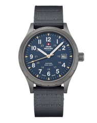 Swiss Military Klassische Uhr im Army-Stil, blaues Canvas - SM34108.05