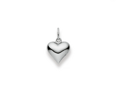 Herzanhänger 18 Karat Weissgold 750 - 11x10 mm