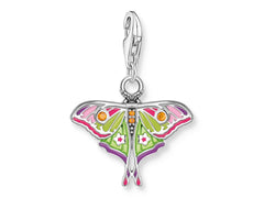 Thomas Sabo Charm-Anhänger bunter Nachtfalter Silber 925 mit Emaille und Zirkonia