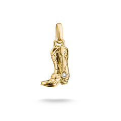 Thomas Sabo Charm Anhänger Cowboystiefel mit weissem Zirkonia 18K Vergoldet – CC1325-M01-14