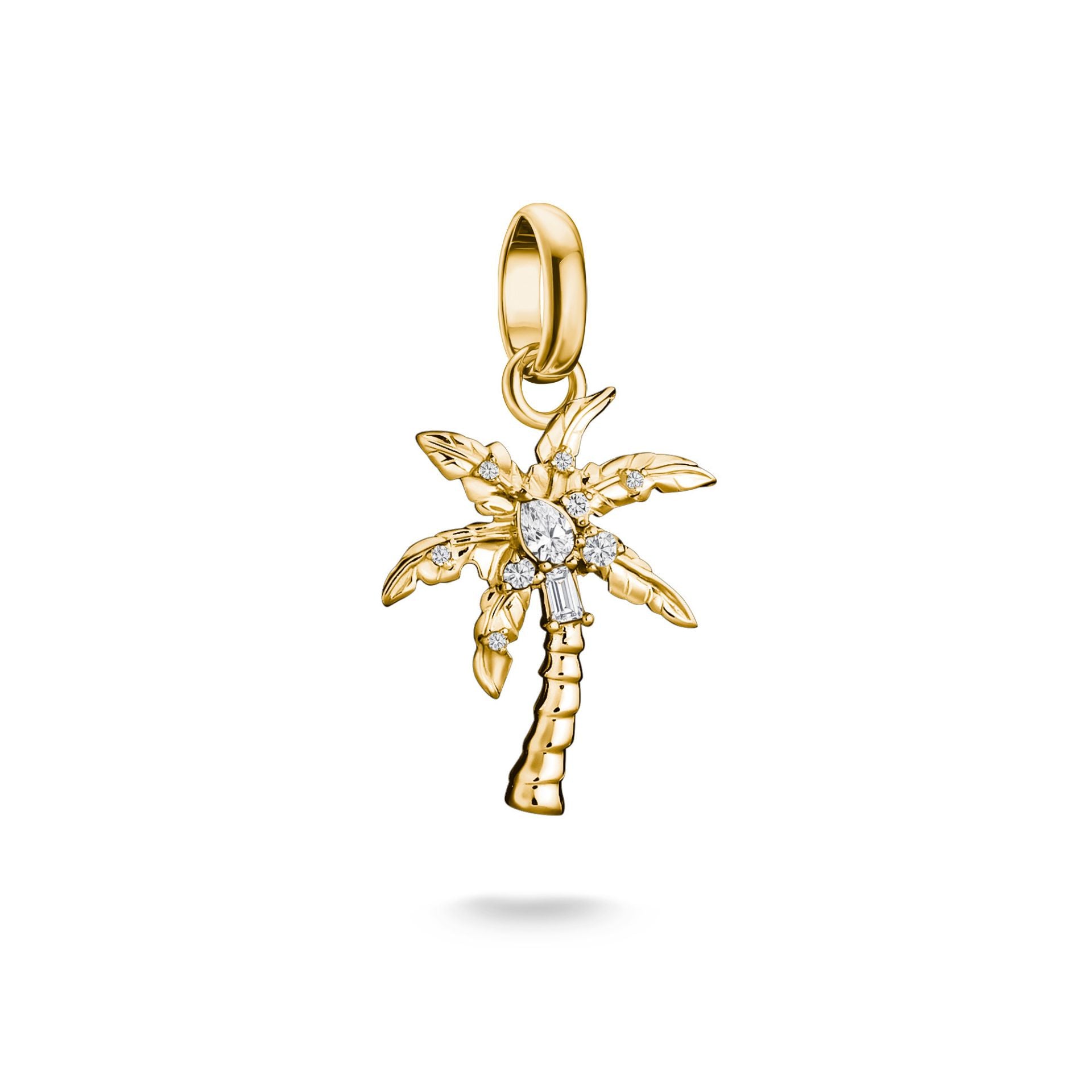 Thomas Sabo Charm Anhänger Palme mit weissem Zirkonia 18K Vergoldet – CC1354-M01-14