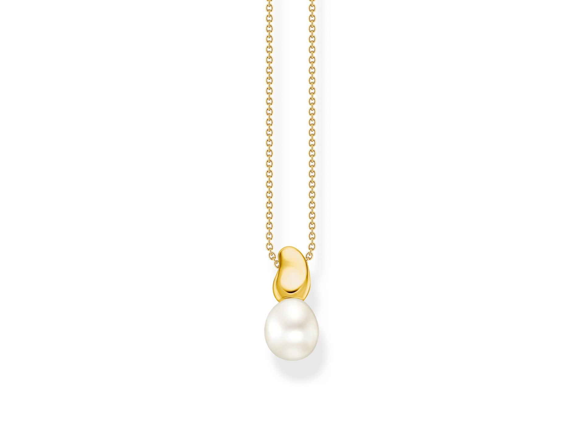 Thomas Sabo Natural Beauty Halskette mit Perlen-Anhänger 18K Vergoldet – KE2318-430-14-L45V