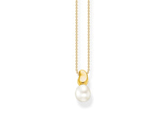 Thomas Sabo Natural Beauty Halskette mit Perlen-Anhänger 18K Vergoldet – KE2318-430-14-L45V