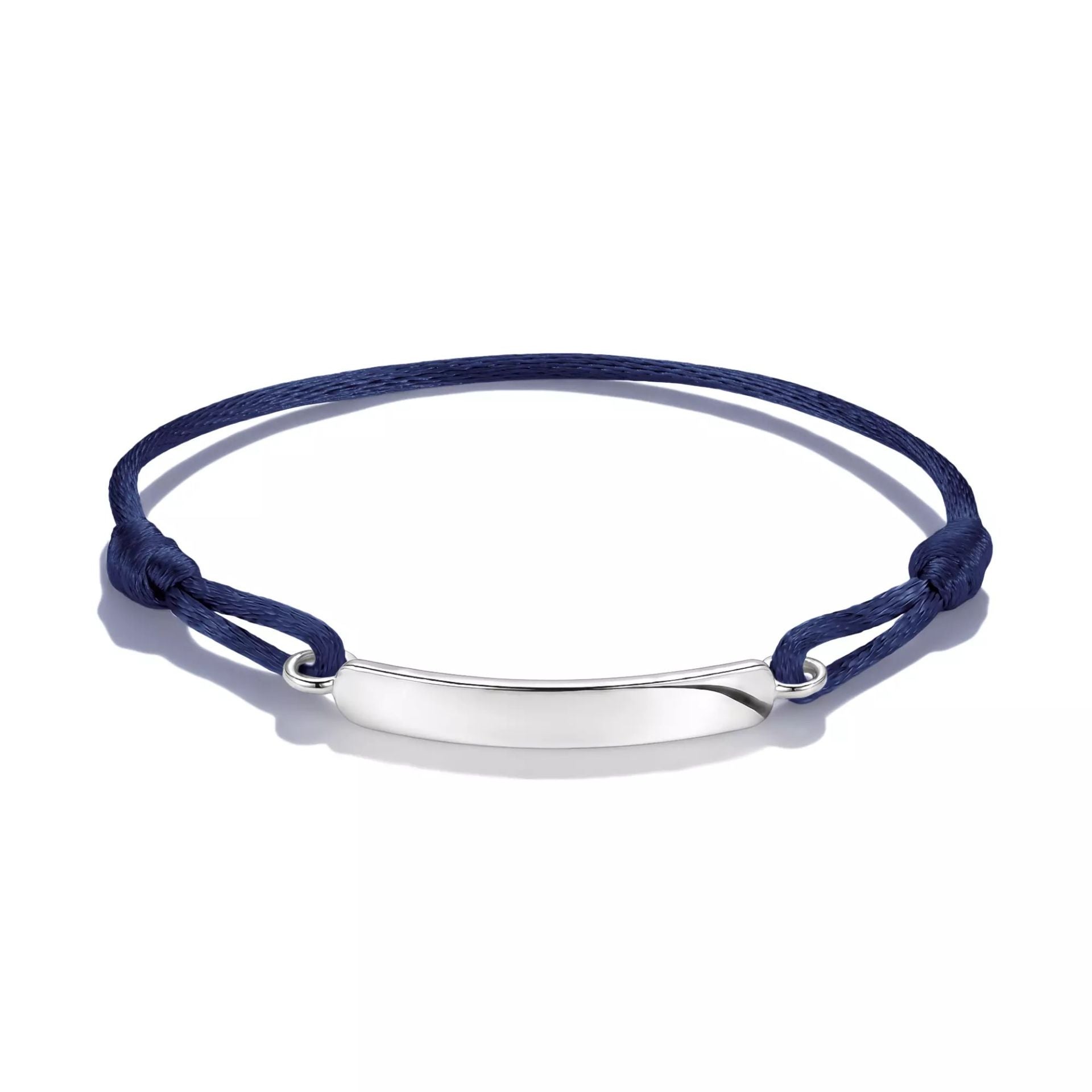 Thomas Sabo Textilarmband Dunkelblau mit Gravurplatte Silber 925