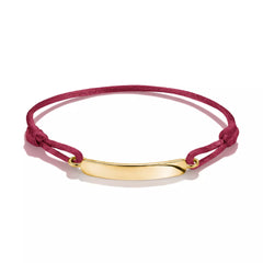 Thomas Sabo Textilarmband Dunkelrot mit Gravurplatte 18K Vergoldet