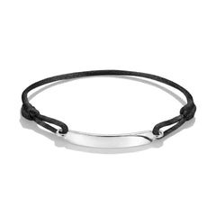 Thomas Sabo Textilarmband Schwarz mit gravierbarem Silber 925 Element