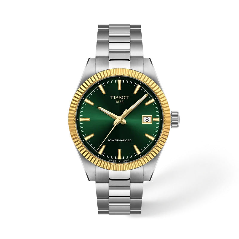 Tissot Gentleman Goldlünette Powermatic 80 Herrenuhr 38 mm Grün – T934.807.41.091.00