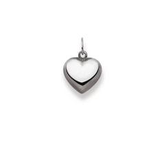 Pendentif coeur en or blanc 18 carats 750 - 11 x 11 mm