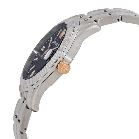 Versace Greca Time Quarz Herrenuhr mit schwarzem Zifferblatt - VE3K00322