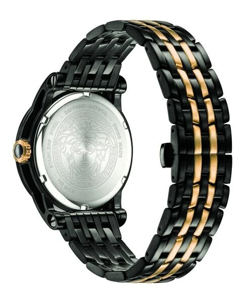 Versace Herrenuhr Palazzo Bicolor Schwarz/Gold, 43 mm - VERD01119