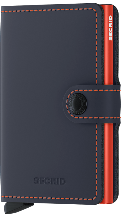Secrid Miniwallet Matte Night Blue & Orange mit Gravur - MM-Night Blue & Orange