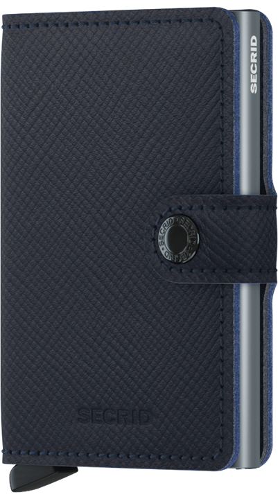 Secrid Miniwallet Saffiano Navy mit Gravur - MSa-Navy