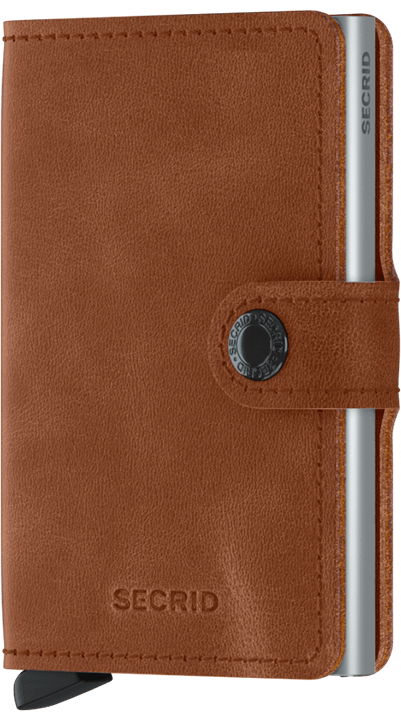 Secrid Miniwallet Vintage Cognac Silver mit Gravur - MV-Cognac-Silver
