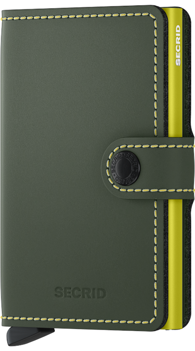 Secrid Miniwallet MATTE GREEN & LIME mit Gravur - MM-Green & Lime
