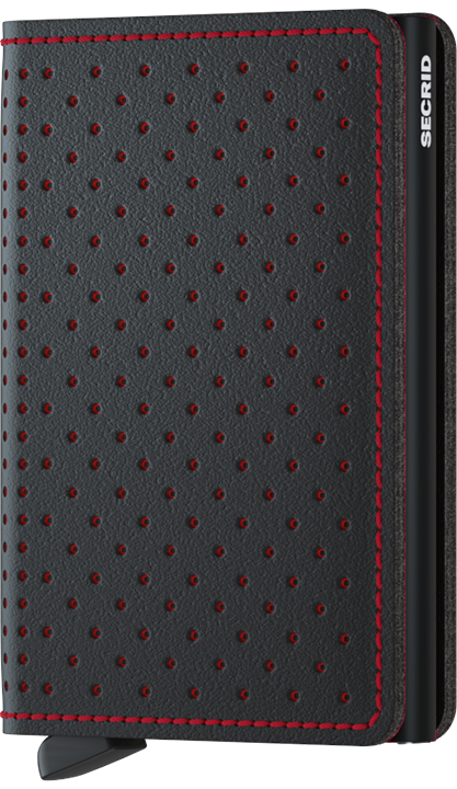Secrid Slimwallet Perforated Black-Red mit Gravur - SPf-Black-Red