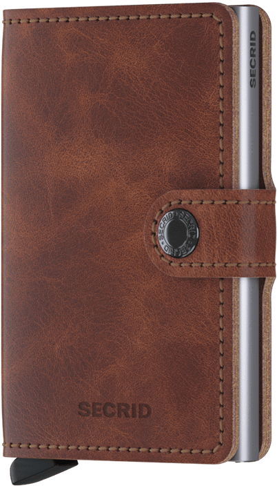 MINIWALLET VINTAGE BROWN MIT-OHNE GRAVUR