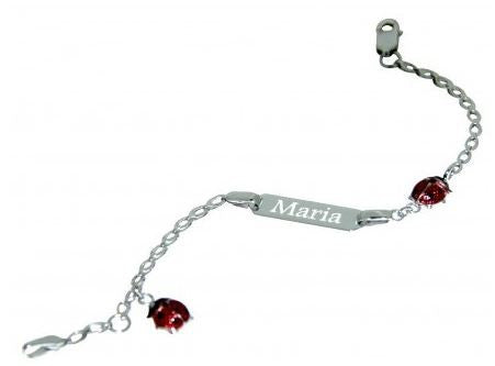 Silber Kinderbracelet mit Gravur