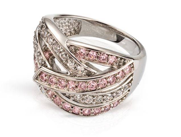 Damen Silberring 925 rhodiniertmit Zirkonia-Steine - SR-128