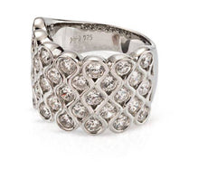 Silber Damenring 925 rhodiniert mit Zirkonia-Steine - SR-133
