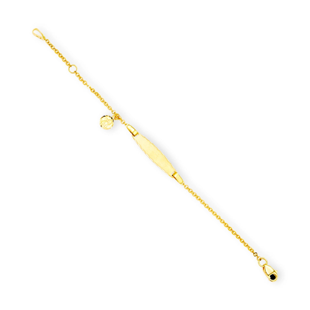 Baby Kinder Gelbgold Bracelet mit Schutzengel & Gratis Gravur - GB-489/9