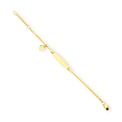Baby Kinder Gelbgold Bracelet mit Schutzengel & Gratis Gravur - GB-489/9