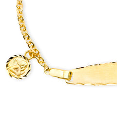 Baby Kinder Gelbgold Bracelet mit Schutzengel & Gratis Gravur - GB-489/9