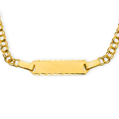 Baby Kinder Gelbgold ID-Bracelet mit Gratis Gravur, Länge: 14 cm - GB-498/18