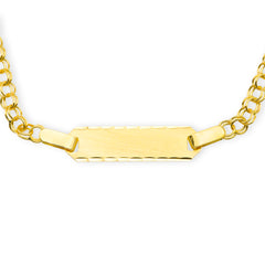 Baby Kinder Gelbgold ID-Bracelet mit Gratis Gravur, Länge: 14 cm - GB-498/9