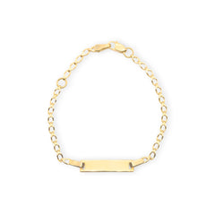 Baby Kinder Gelbgold Bracelet ID-Armband mit Gratis Gravur - GB-647/9