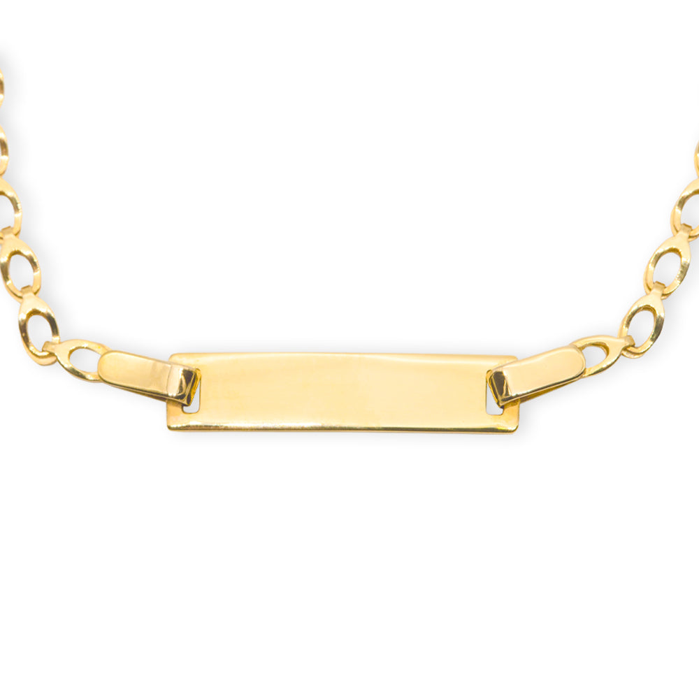 Baby Kinder Gelbgold Bracelet ID-Armband mit Gratis Gravur - GB-647/9