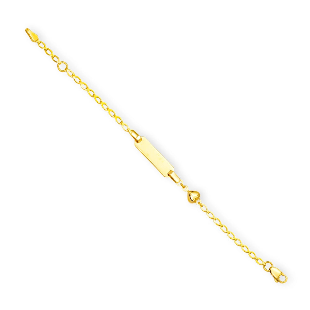 Baby Kinder Gelbgold Bracelet mit Herz & Gratis Gravur - GB-907/9