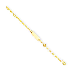 Baby Kinder Gelbgold Bracelet mit Herz & Gratis Gravur - GB-907/9