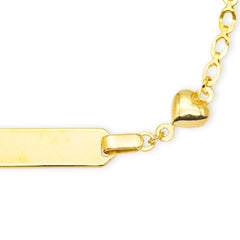Baby Kinder Gelbgold Bracelet mit Herz & Gratis Gravur - GB-907/9