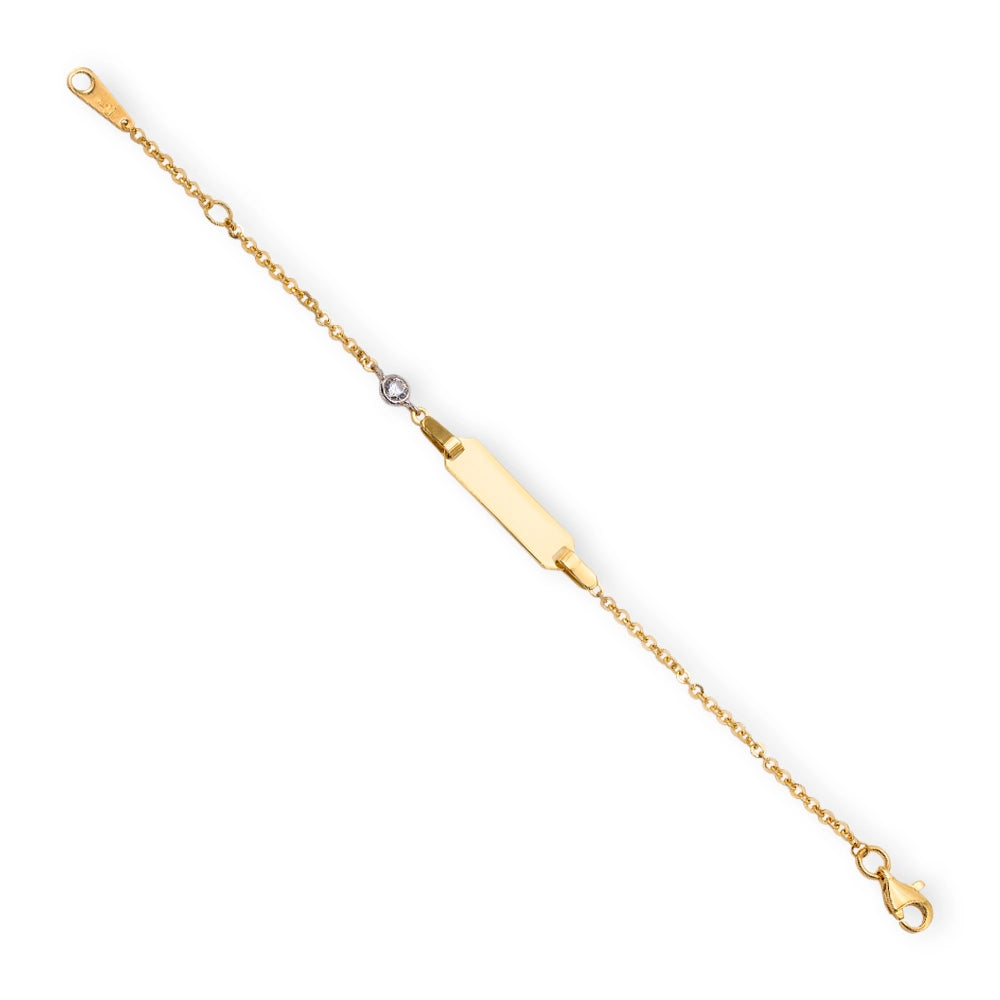 Baby Kinder Gelbgold ID-Armband mit Gratis Gravur - GB-949/18