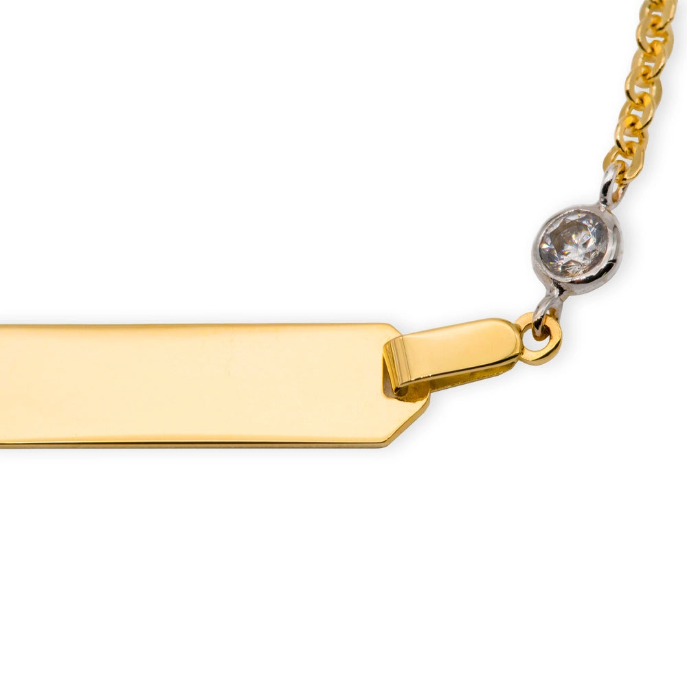 Baby Kinder Gelbgold ID-Armband mit Gratis Gravur - GB-949/18