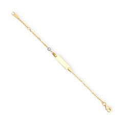 Baby Kinder Gelbgold Bracelet mit Zirkonia-Stein & Gratis Gravur - GB-949/9
