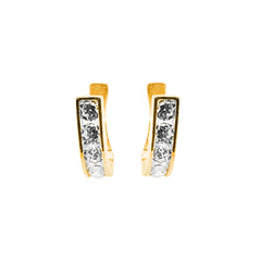 Creolen mit Zirkonia 18 Karat Gelbgold 750 - GO-634/18