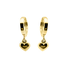 Creolen mit Herz 18 Karat Gelbgold 750 - GO-356/18