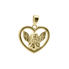 Baby Kinder Schutzengel Gelbgold Anhänger, 9/375 Karat - GA-347