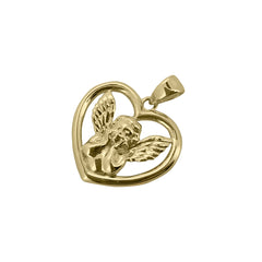 Baby Kinder Schutzengel Gelbgold Anhänger, 9/375 Karat - GA-347