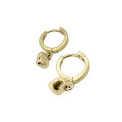 Boucles d'oreilles créoles avec coeur en or jaune 9 carats 375 - GO-356