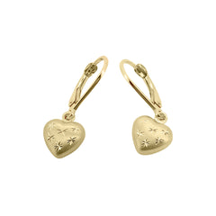 Baby Kinder Gelbgold Ohrring mit Herz, 9/375 Karat - GO-553
